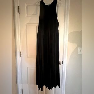 NWT Anthropologie Jump-High Cutout Dress XL Black Fit & Flare Maxi Comfort